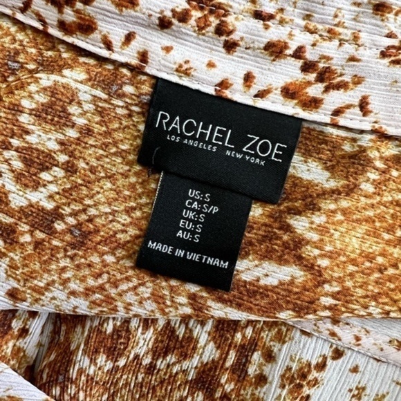 Rachel Zoe Button Down Snake Skin Pattern Top - Picture 11 of 12